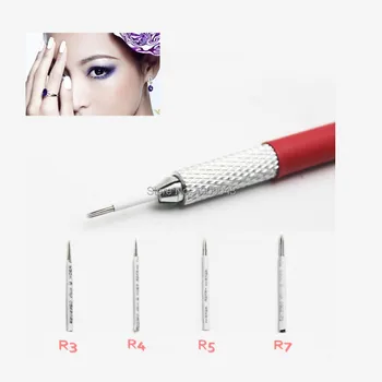 

free shipping tattoo manual pen Semi permanent makeup manual fog pen needle r3 microblading eyebrow pen needles Round 3rl
