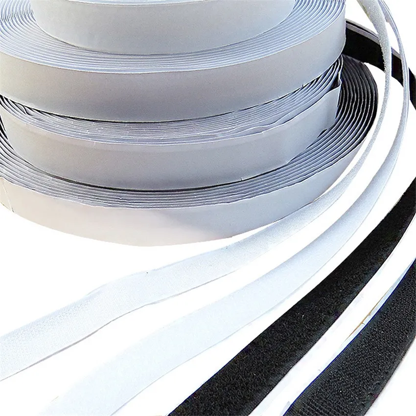 

3M Velcros adhesive Tape Hook and Loop Nylon Self Sticky Tape With Super Sticky Glue 20mm Width 3 Meters Length Black White