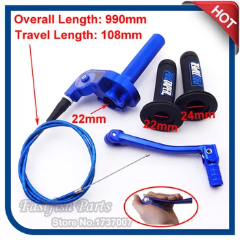 

CNC Twist Throttle + Cable & Hand Grips & Gear Shifter Lever For Chinese Pit Dirt Bike Motorcycle Blue