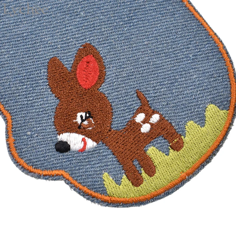 Lychee 2pcs Cute Cartoon Animal Jeans Iron On Patches Repair Knee Denim Sew On Patches Clothing Sewing Craft DIY Accessories Lychee 2pcs Cute Cartoon Animal Jeans Iron On Patches Repair Knee Denim Sew On Patches Clothing Sewing Craft DIY Accessories