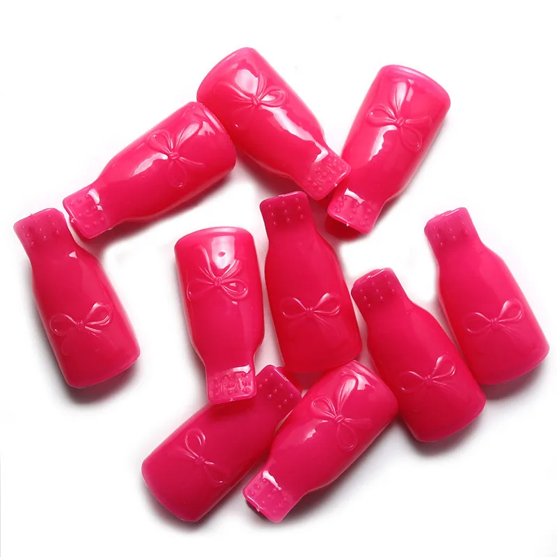 10 шт./партия мягкий силиконовый розовый красный лак для ногтей замачиваемый колпачок УФ Гель-лак для удаления обертывания инструменты для пальцев маникюрные наконечники