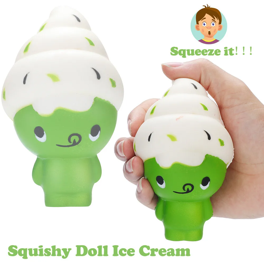 12 см кукла мороженое медленно расправляющиеся мягкие игрушки выжать ароматизированный стресс игрушка для снятия стресса медленный нарастающее при сжатии ToysZ04 - Цвет: Зеленый