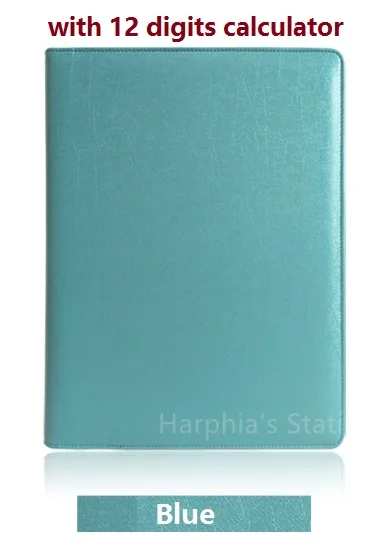 Harphia Классическая A4 папка для файлов для конференций держатель для файлов бизнес-Документ Папка искусственная кожа полиуретан Папка-портфолио черный коричневый - Цвет: Blue with 12 digits