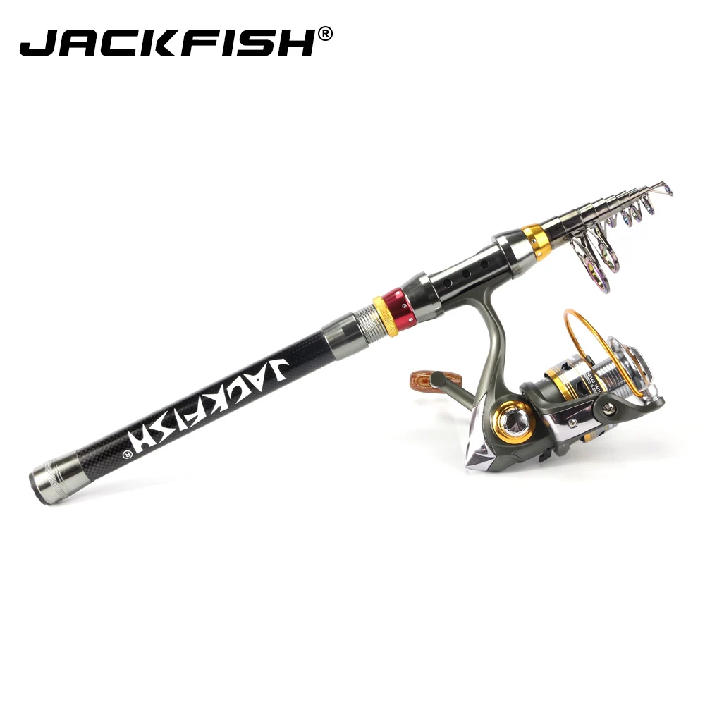 JACKFISH Spinning Fishing Rod Combo 1.8-3.6m Telescopic Fishing Rod + DK11BB Fishing Reel Wheel Portable Travel Fishing Rod JACKFISH Spinning Fishing Rod Combo 1.8-3.6m Telescopic Fishing Rod + DK11BB Fishing Reel Wheel Portable Travel Fishing Rod