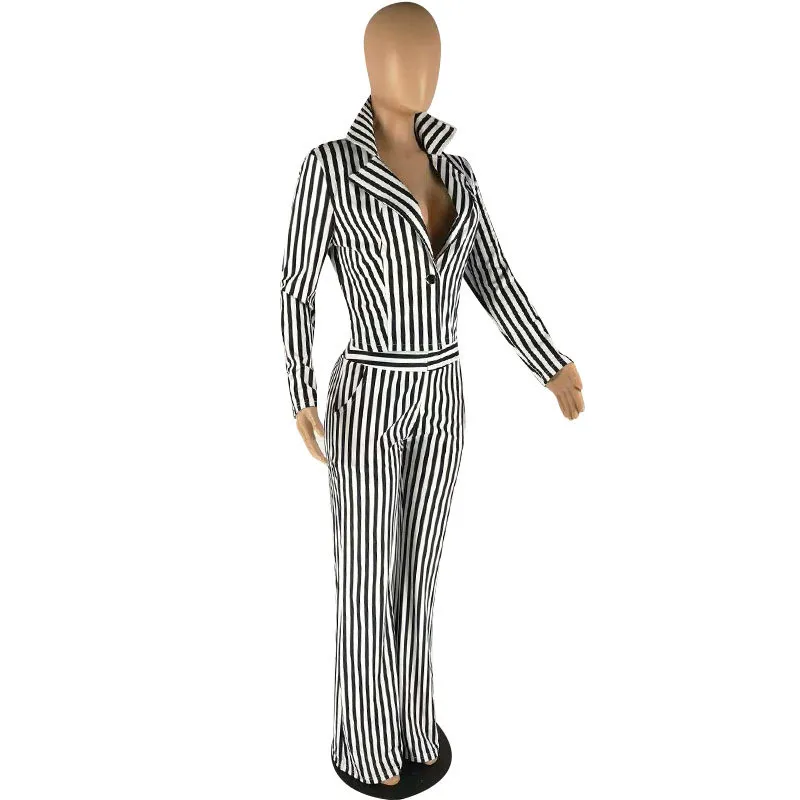 peças conjunto único botão listrado blazer jaqueta