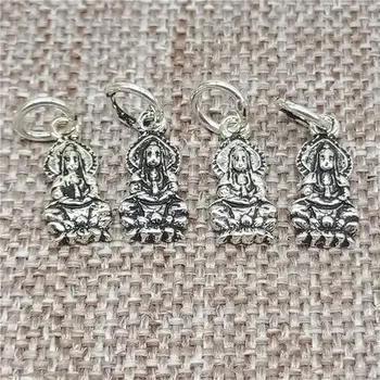 

925 Sterling Silver Buddha Charms Guangyin Statue Charms for Bracelet Necklace