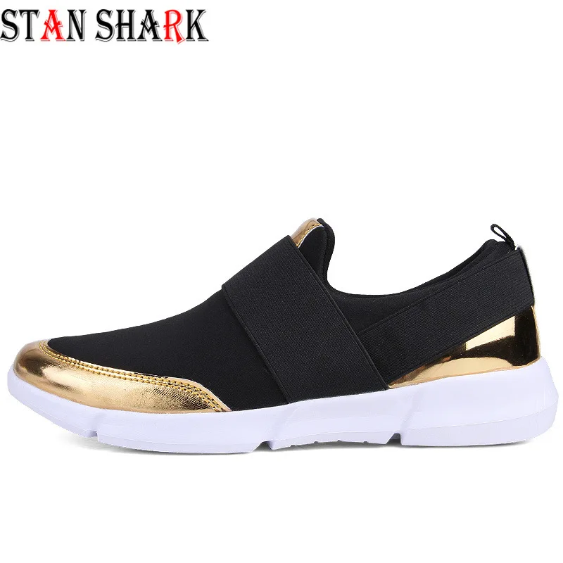 

2019 Spring Autumn Women Casual Shoes Soft Sole Lightweight Platform Women Sneakers Lady Patchwork Elastic Band Bling Trainers