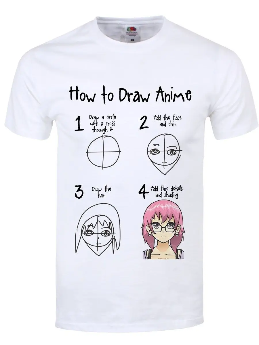T Shirt How To Draw Anime Homme Blanc-in T-Shirts from Men's Clothing