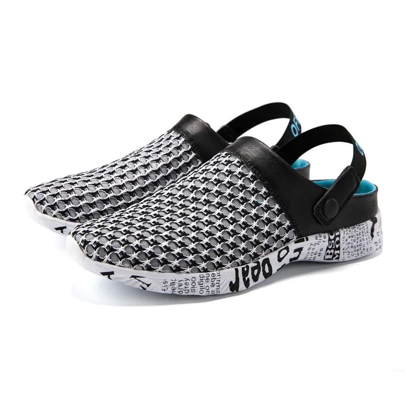 

Large size women sandals couples beach Shoes breathable comfort mesh thick bottom slippers hole shoes