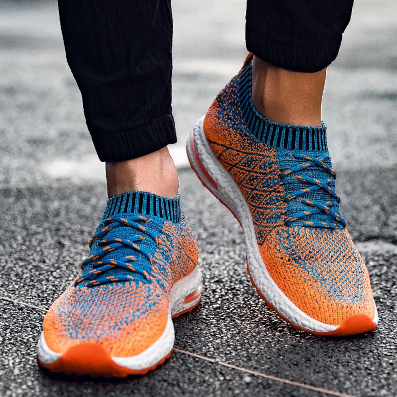 

OLOMM men's vulcanized shoes spring flat mesh knit men's fashion women's shoes platform climbing breathable shoes DD-01