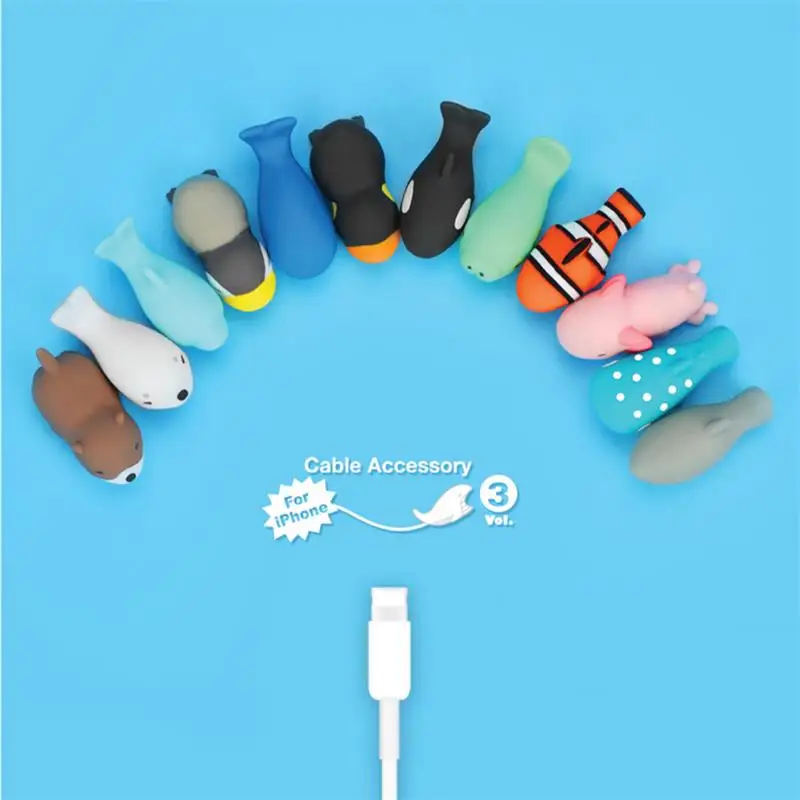 Cute Animals Usb Charger Phone Cable Organizer Bite Protector for iPhone Andriod USB Cable Charger Protector B