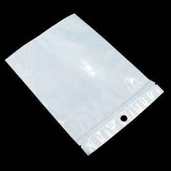 

Wholesale 14*20cm White / Clear Self Seal Zipper Plastic Storage Packaging Bag Zip Lock Ziplock Bag Retail Package W/ Hang Hole