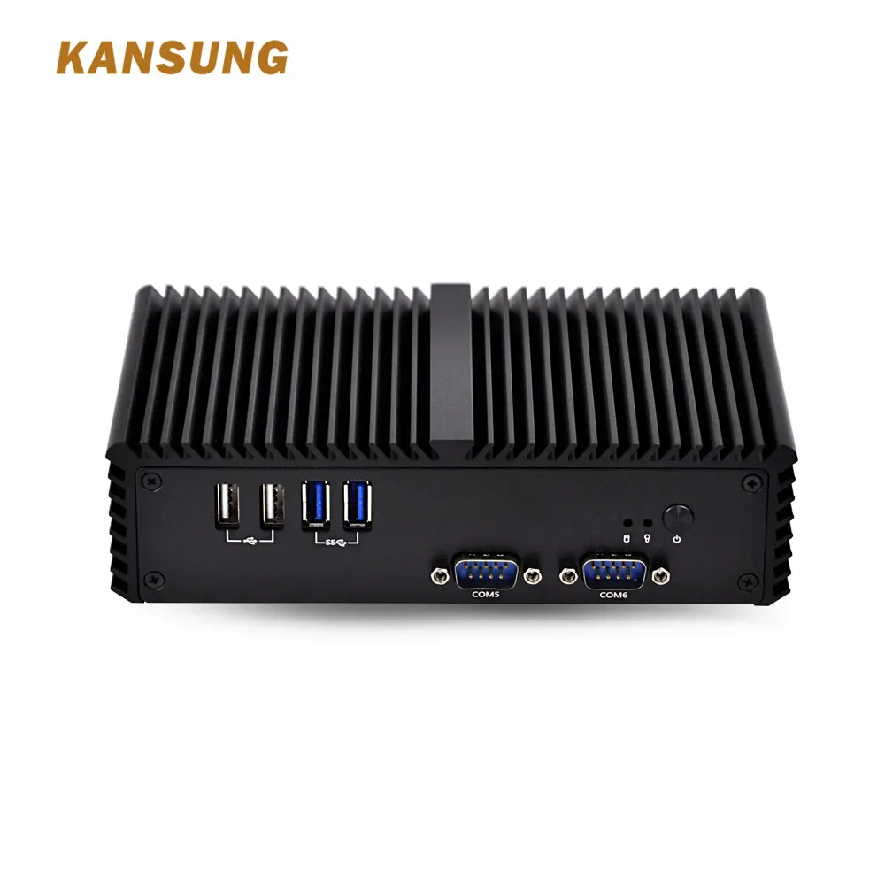 Kansung Mini PC Little Fanless Computer Intel Celeron 3205U/3215U with Dual Core 2 Gigabit Ethernet LAN 6 COM Small Computer