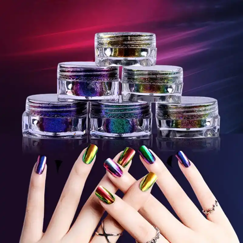 6色パウダーフレークネイルブリンブリンミラーシマーパウダー美容女の子ネイルアートグリッターデコラ Nail Art Glitter Art Glitterglitter Nail Art Aliexpress