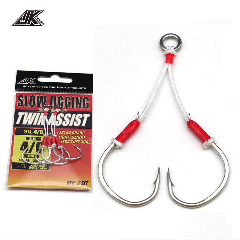 5PCS Stainless Steel Fishing Assist Hooks Jigging Fishing Hooks w/h Shining Line 5PCS Stainless Steel Fishing Assist Hooks Jigging Fishing Hooks w/h Shining Line