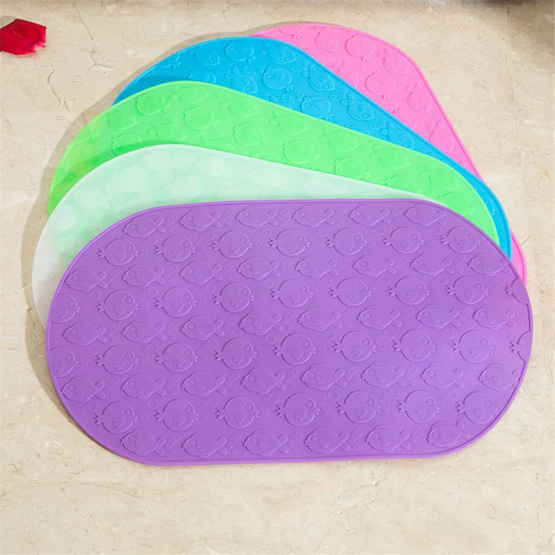 Baby Anti Slip Bath Mat 41*24cm Seat Powerful Suction Silicone Non