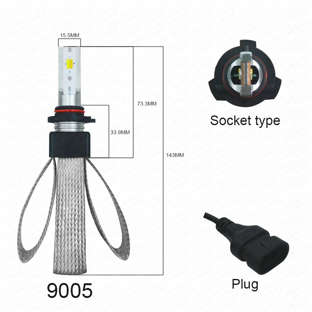 T9-HB3/9005/H1 светодиодный фар автомобиля 3 цвета temperatureswitch свободно 3000 К 4300 К 6000 К 60 Вт 9600LM водонепроницаемый изюминкой высокого качества