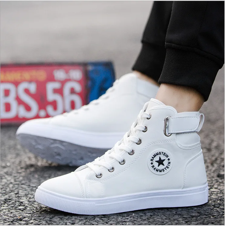 Tanie 2018 nowa moda ciepłe futro buty męskie zimowe mężczyzna nowy wysokiej Top brezentowych buty casual mężczyźni wysokiej jakości jesień obuwie skórzane