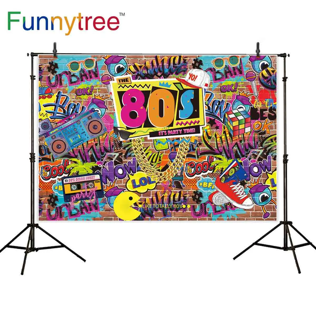 Фон для фотосъемки Funnytree с граффити уличная черная культура хип хоп 80х реквизит