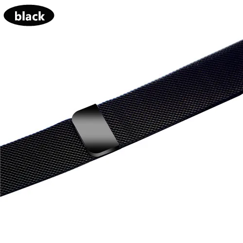 Хохлатый ремешок apple watch band Milanese Loop apple watch 4 3 band iwatch band 42 мм 38 мм correa 44 мм/40 мм pulseira bracelet - Цвет ремешка: Black