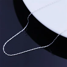 RONERAI 2018 Summer New 1 1mm C21M Popular Twist Chains Necklaces 925 Sterling Silver Women Rope