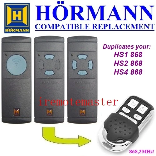 

5pcs Hormann HS1 HS2 HS4 868mhz compatibel garage door remote control duplicator top quality