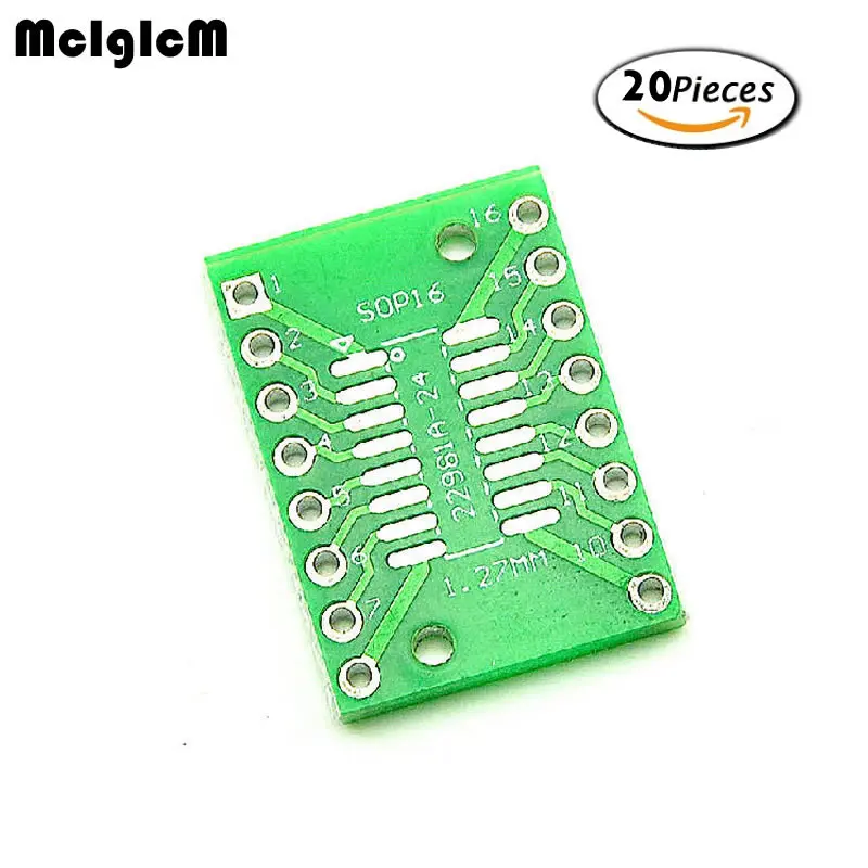 

MCIGICM 500PCS TSSOP16 SSOP16 SOP16 SMD to DIP16 IC Adapter Converter Socket Board Module Adapters Plate 0.65mm 1.27mm Integrate
