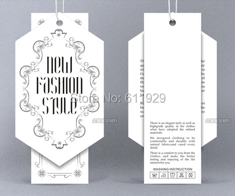 

Customized clothing hang tag/clothing labels/trademark/garment swing tags/shape cut printed paper tags 1000 pcs a lot