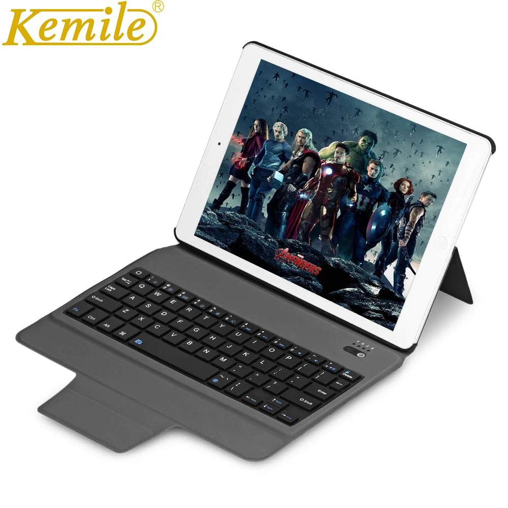Kemile Ultra Slim Smart Bluetooth Keyboard Smart Case Cover for iPad 2 3 4 Keyboard with Stand Case Cover Auto Sleep&Wake+Gift