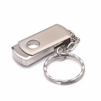 

Metal Rotatable USB adapter Pen Drive USB 2.0 Memory Stick U Disk With Flash Card Key Chain