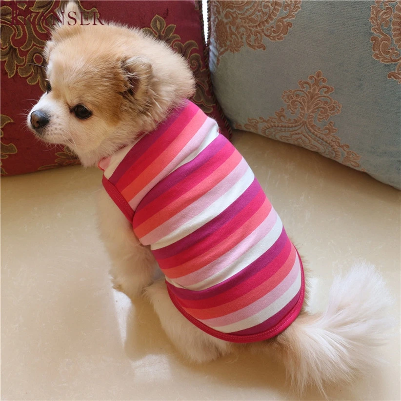 Transer Одежда для маленьких собак, кошек, собак, полосатый жилет, летняя футболка для питомцев, одежда для щенков 80118