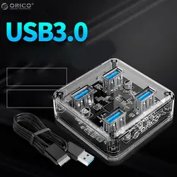 Творческий USB3.0 Hub 4 Порты и разъёмы сплиттер конвертер usb-концентратор 3,0 расширитель Прозрачные Высокие Скорость USB HUB мульти-интерфейс Splitter