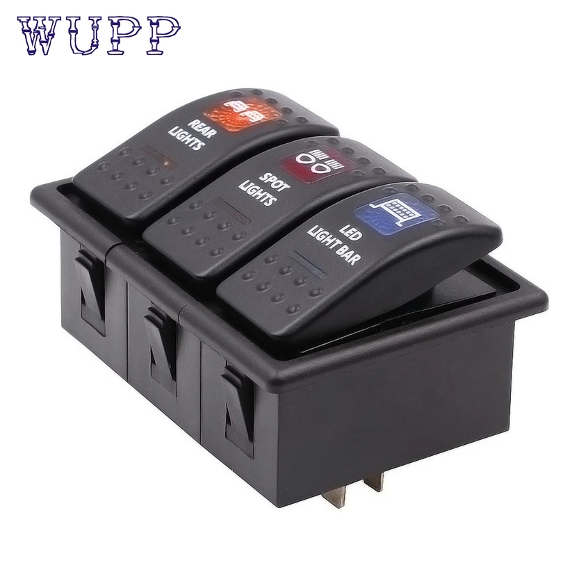 

Car-styling wupp Switches 3 Gang Rocker Switch Housing Clip Panel Assembly Holder FOR ARB Carling td16 dropship