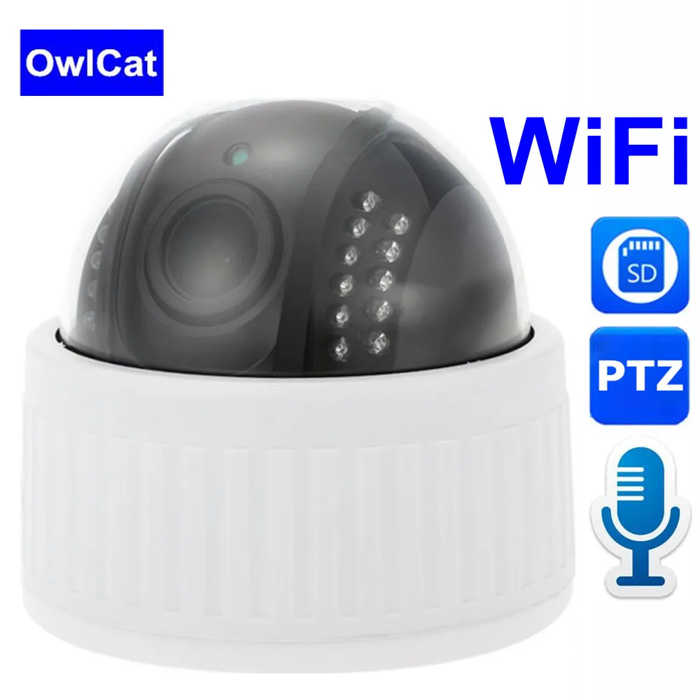 

OwlCat HD 1080P Home Security IP Camera PTZ 5x Zoom Two Way Audio Wireless Camera 2MP Night Vision CCTV WiFi Camera TF Card Slot