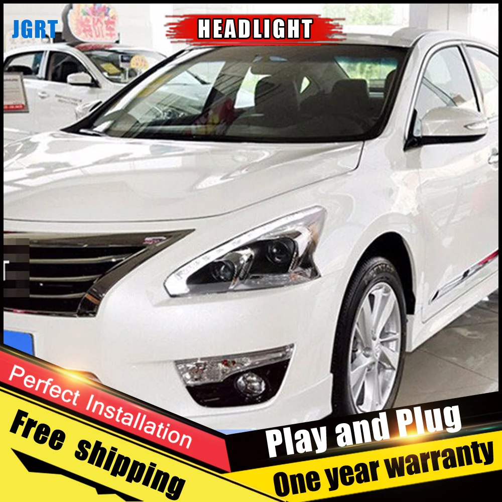 

2PCS Car Style LED headlights for Nissan Teana 2013-2015 for head lamp LED Lens Double Beam H7 HID Xenon bi xenon lens