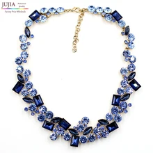 2016 de calidad superior ZA todo cristal declaración de Moda Collar babero del collar de gargantilla collar de cristal para las mujeres precio al por mayor