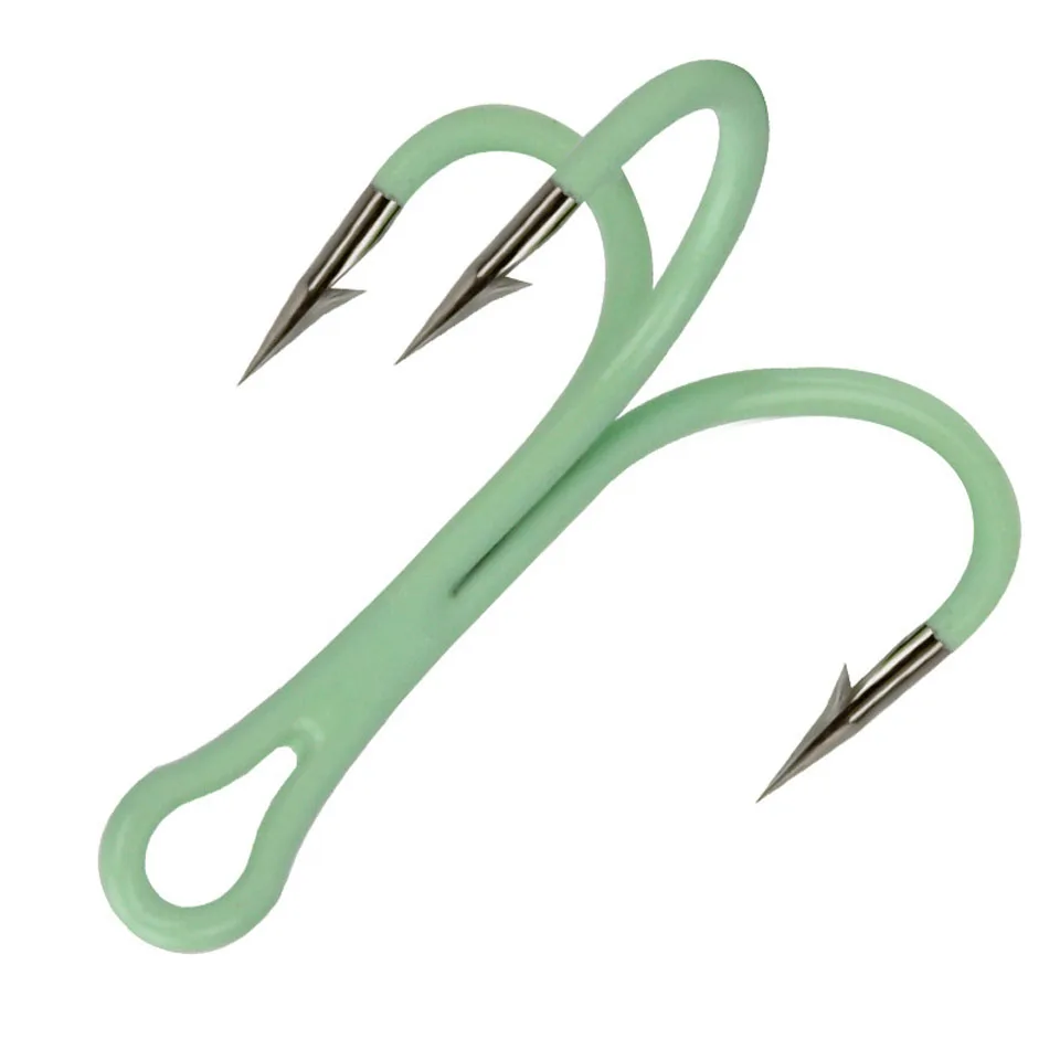 

10Pcs/lot Fishing Hooks Sea Luminous 2#/4#/6#/8#/10# Fish Assist Hook Double Fishery Fishhooks Jig Slow Barbed Hook for Fishing