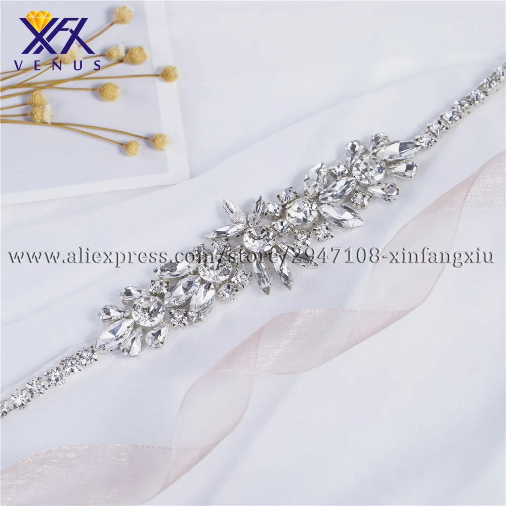 XFX VENUS 5 ярдов красивые DIY свадебные хрустальные стразы-бусины металлическая аппликация для свадебного платья Маленькие стразы аппликация пояс