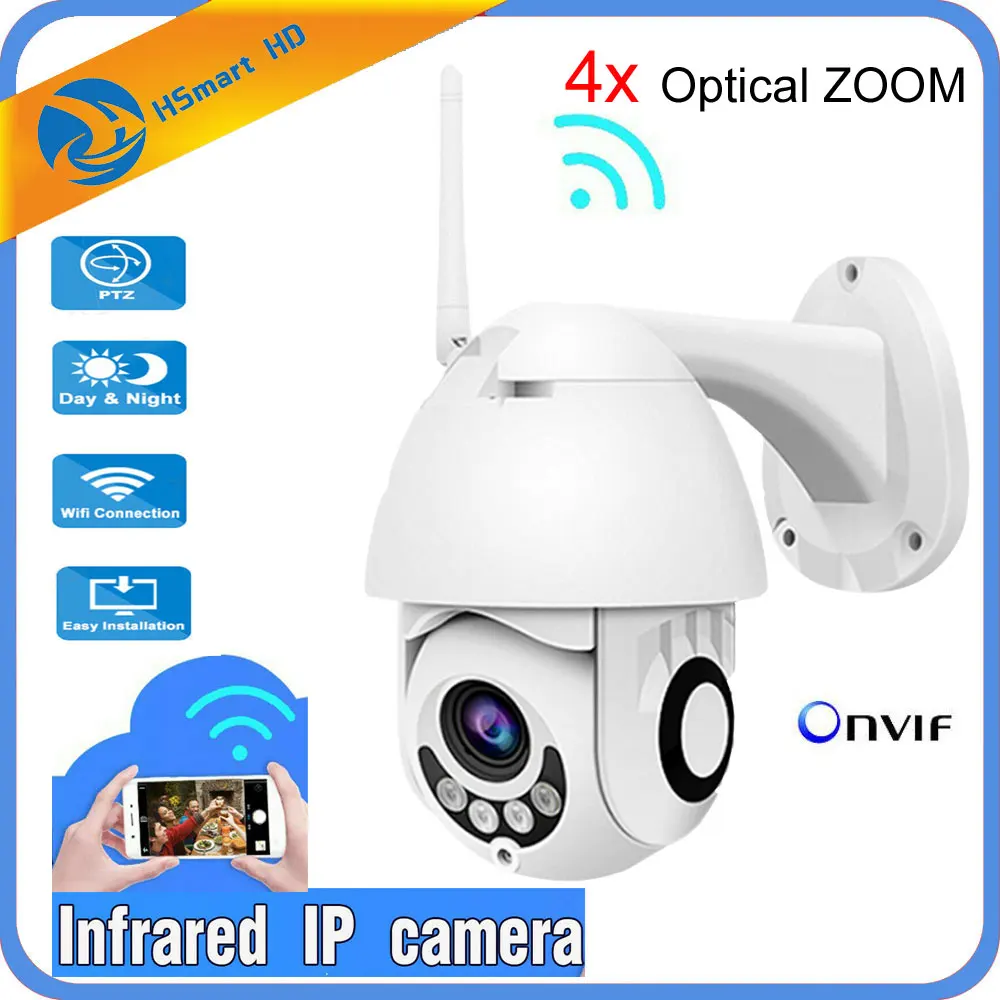 4x оптический зум ip камера WiFi 2MP 1080P Беспроводная PTZ скоростная купольная CCTV IR Onvif
