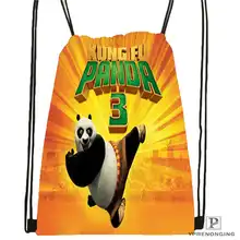 Custom kung-fu-panda@01 Drawstring Backpack Bag Cute Daypack Kids Satchel (Black Back) 31x40cm#20180611-02-66
