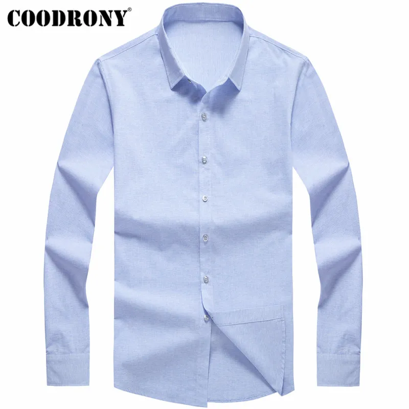 COODRONY/брендовая мужская рубашка, деловые рубашки в повседневном стиле, мягкая хлопковая рубашка, мужская одежда 2019, новая осенняя рубашка с