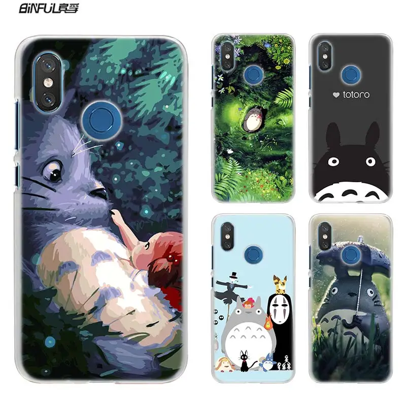 

For Xiaomi Redmi Note 7 Go 6 6A Pro S2 5 Plus 4X Mi Play 8 lite A2 A1 Clear Hard Plastic Case My Neighbor Totoro Studio Ghibli C