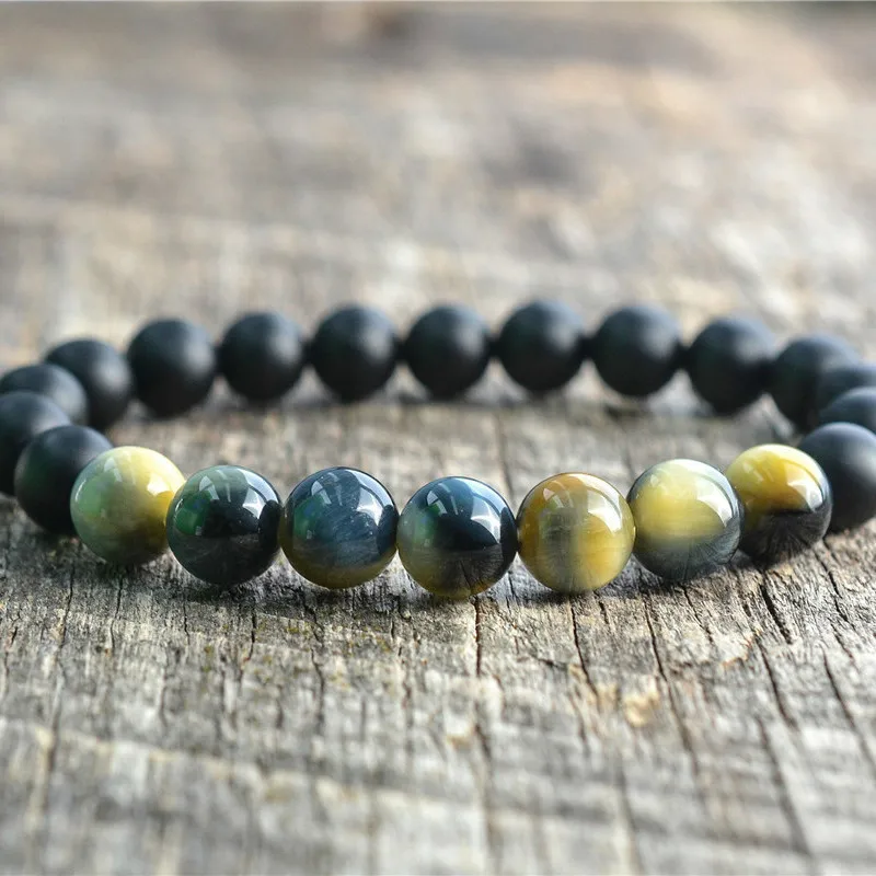 

Men Bracelet 2019 New Fashion Stone Matte Bead Classic Charm Bracelet For Men Jewelry Gift Pulseira Masculina