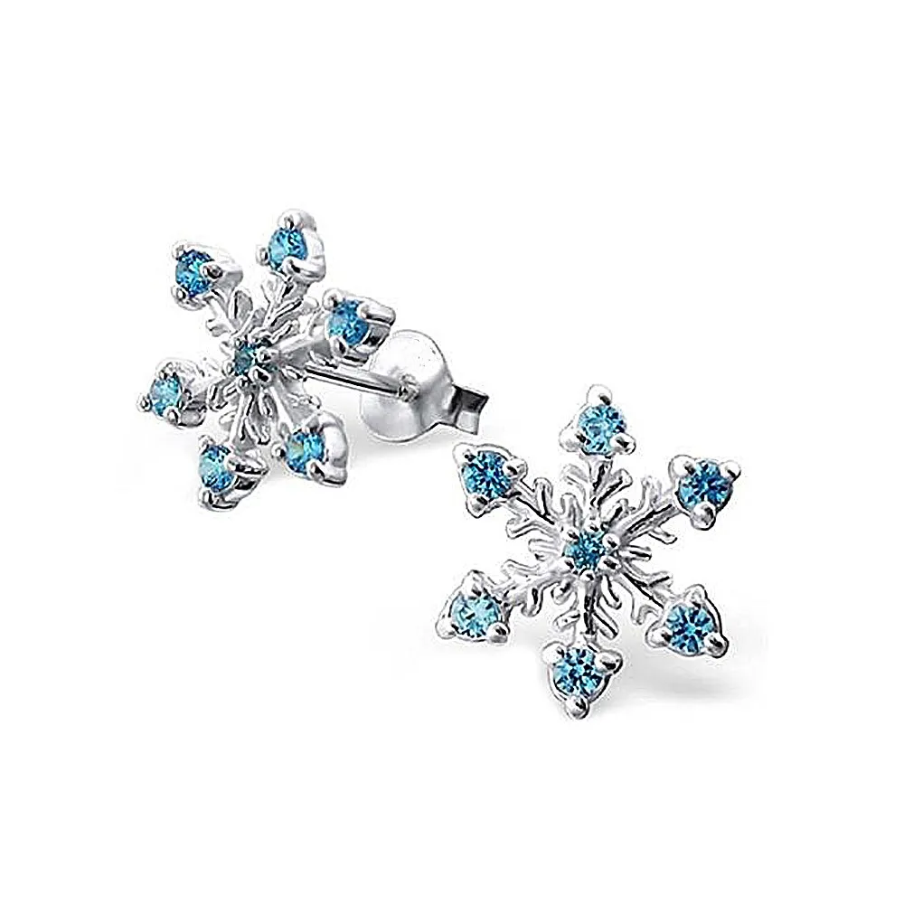 Buy New Fashion Silver Plating Crystal Snowflake Stud