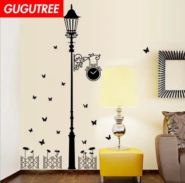 Decorar Casa Buttlefly Reloj De Luz De Dibujos Animados Arte