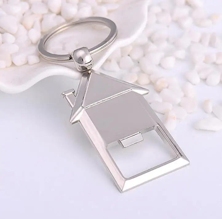 

50 pcs creative metal house keyrings wedding gift souvenir corkscrew