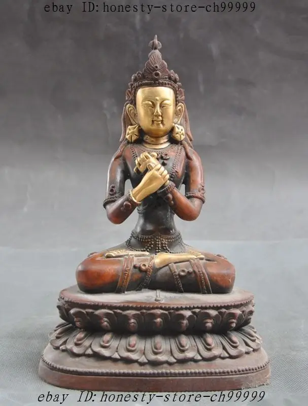 

8" Tibet Buddhism Bronze Gilt Gold Phurpa Tara Goddess Kwan-yin Guanyin statue