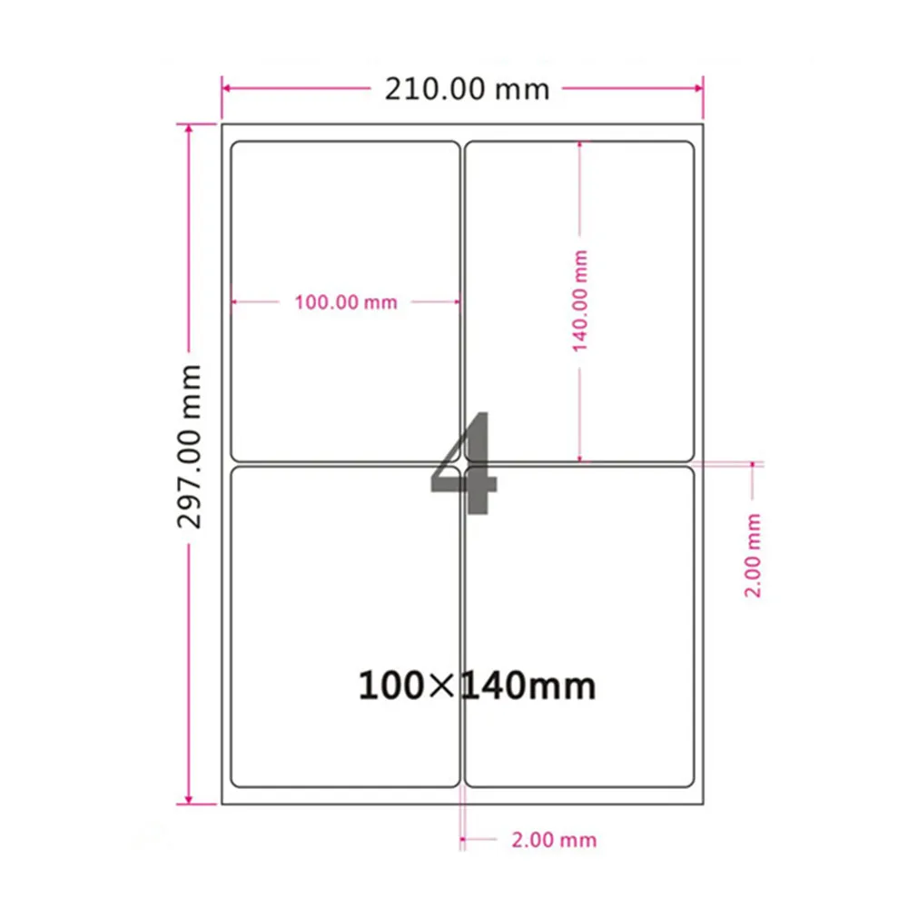 

DHL Self Adhesive A4 Sheet Printed Package Label Stickers For Shipping Library Goods Gifts Sealing Sticker Laser Printing Tags