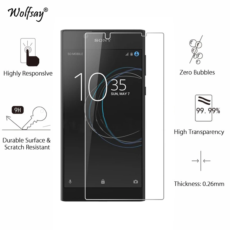 2 قطع الزجاج سوني Xperia L1 واقي للشاشة الزجاج المقسى لسوني اريكسون L1 الزجاج لسوني L1 G3312 طبقة رقيقة واقية wolfsay
