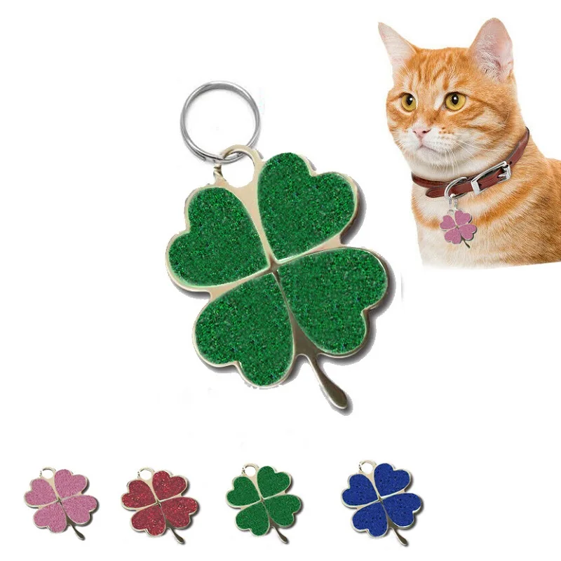 4 leaf clover dog tag